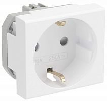 Розетка с заземлением для кабель-канала DKC Viva 1-м. 2 мод. шторки белый картинка